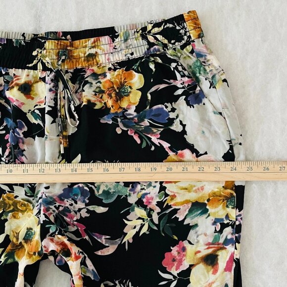 Buffalo David Bitton Womens Black Drawstring Waist Floral Jogger Pants Size XXL - Picture 7 of 10